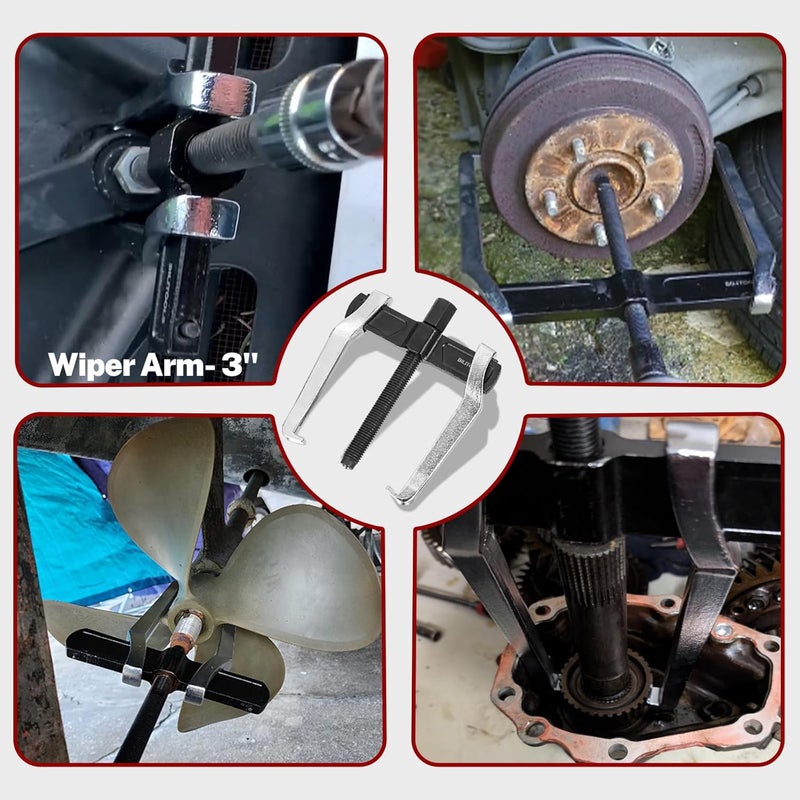 BILITOOLS 3" 2-Jaw Gear Puller, Internal External for Removal of Pulleys Flywheels Bearings & Gears Wiper Arms - Image 2